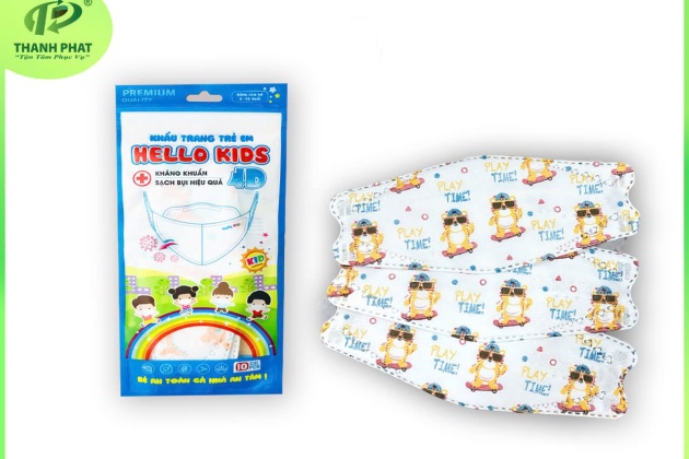 KHẨU TRANG HELLO KIDS KF94 - DẠNG TÚI ( Mèo Đeo Kính - 10 Cái/Túi )