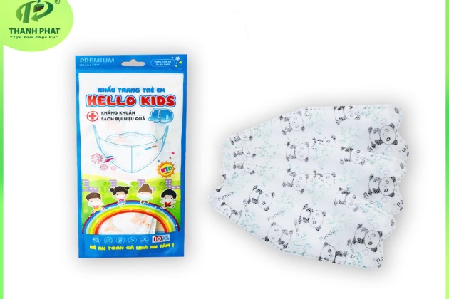 KHẨU TRANG HELLO KIDS KF94 - DẠNG TÚI ( Gấu Trúc - 10 Cái/Túi )