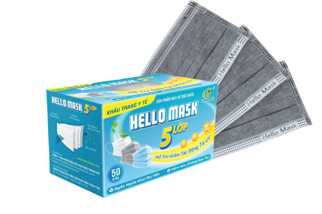 KHẨU TRANG Y TẾ HELLO MASK ( 5 LỚP - 50 Cái / Hộp )