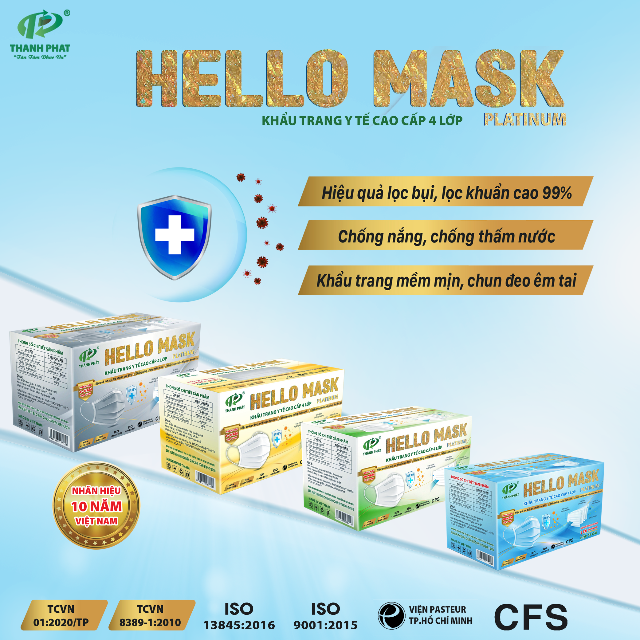 Khẩu Trang Y Tế 4 Lớp Hello Mask