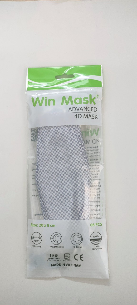 Khẩu Trang Hàn Quốc Win Mask ( Màu Caro Tím  - dạng túi)