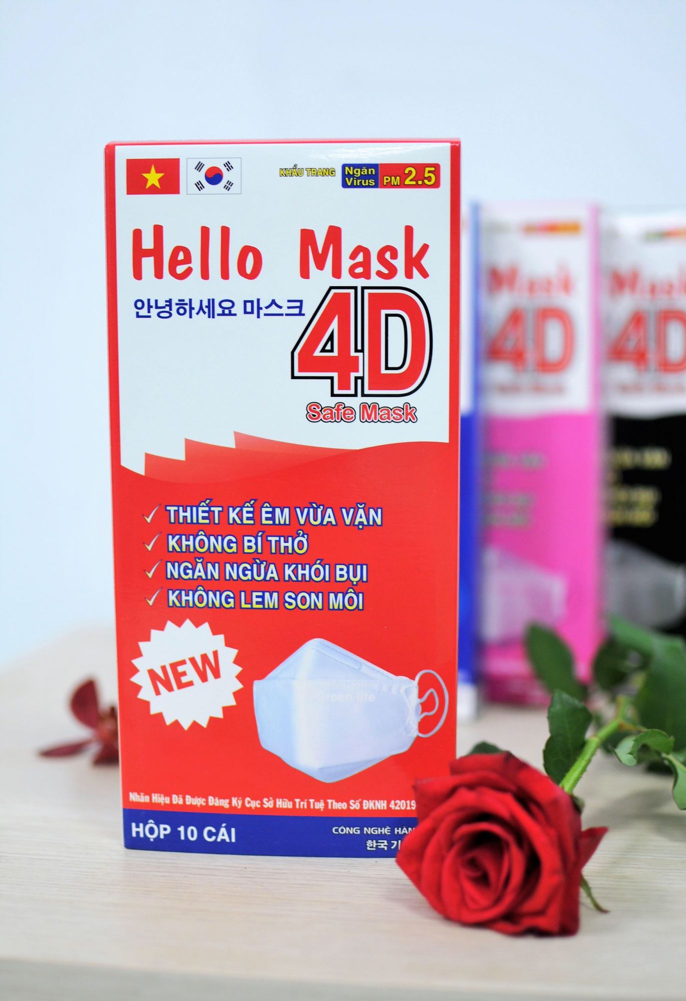 Khẩu Trang Cao Cấp 4D Hello Mask ( Màu trắng)