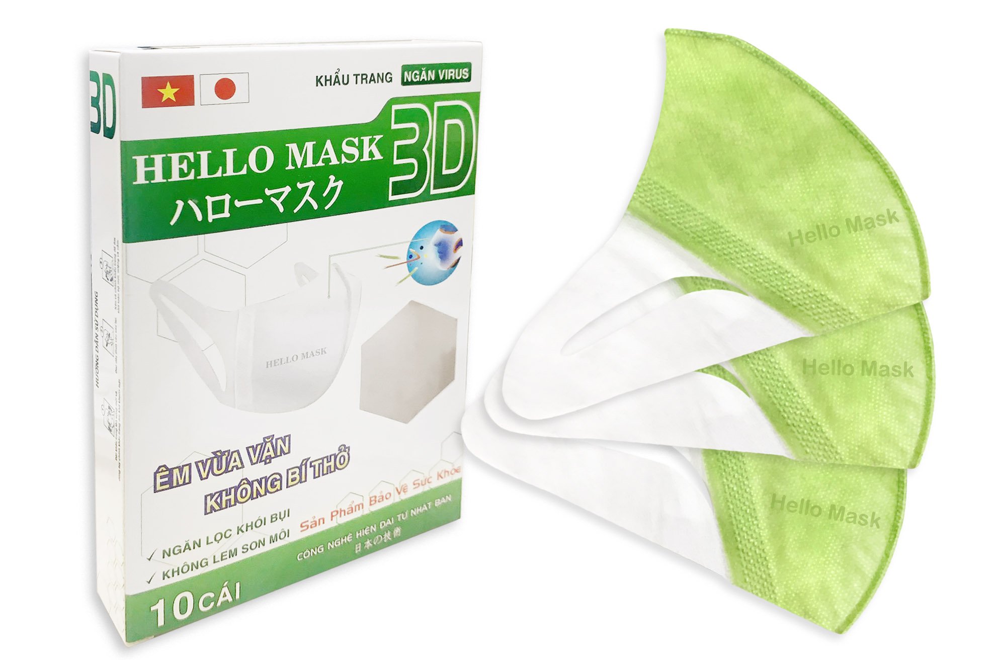 Khẩu Trang 3D Hello Mask - Japan ( 10 Cái/Hộp )