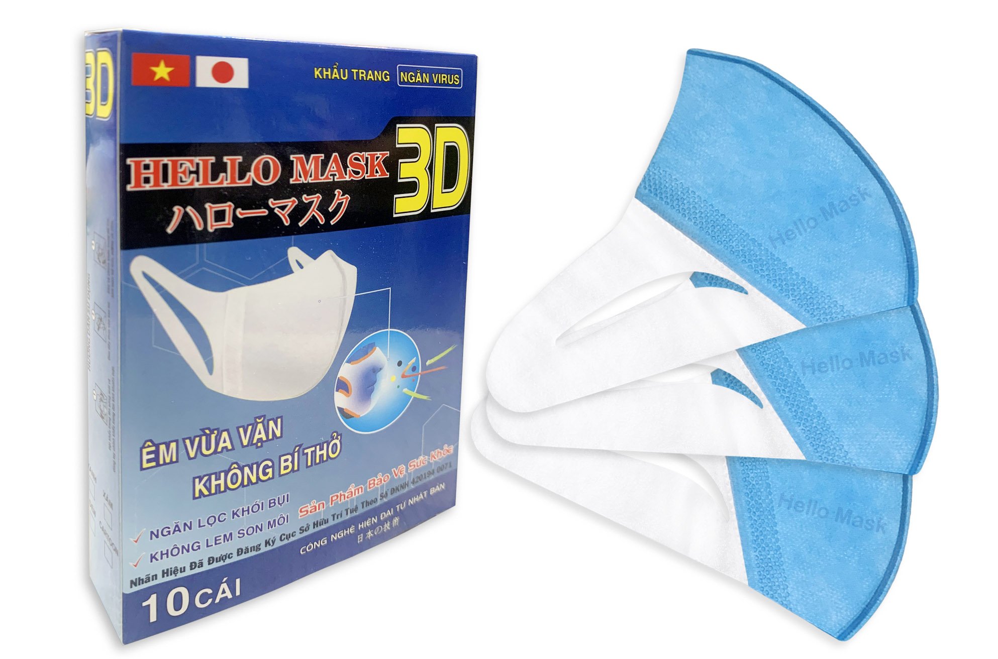 Khẩu Trang 3D Hello Mask - Japan (10 Cái / Hộp )