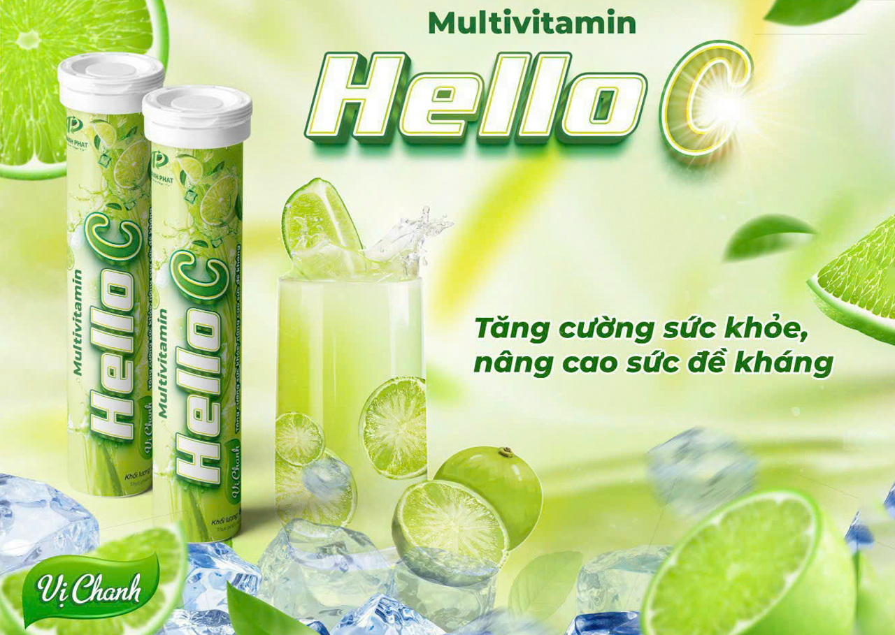 Sủi VITAMIN Hello Multivitamin C - Vị Chanh