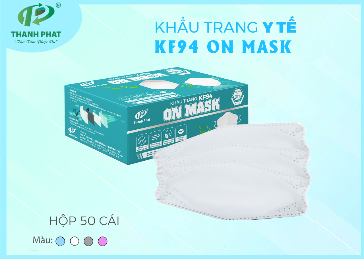 Khẩu Trang KF94 On Mask - ( 50 Cái/ Hộp - Màu Trắng)