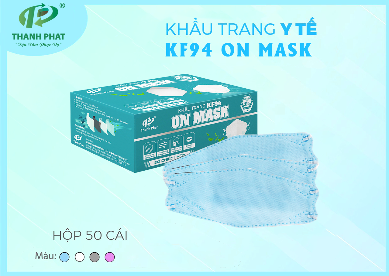Khẩu Trang KF94 On Mask - ( 50 Cái/ Hộp - Màu Xanh)