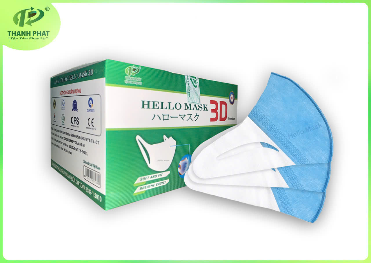 Khẩu Trang 3D  Hello Mask - Japan ( Hộp 50 cái )