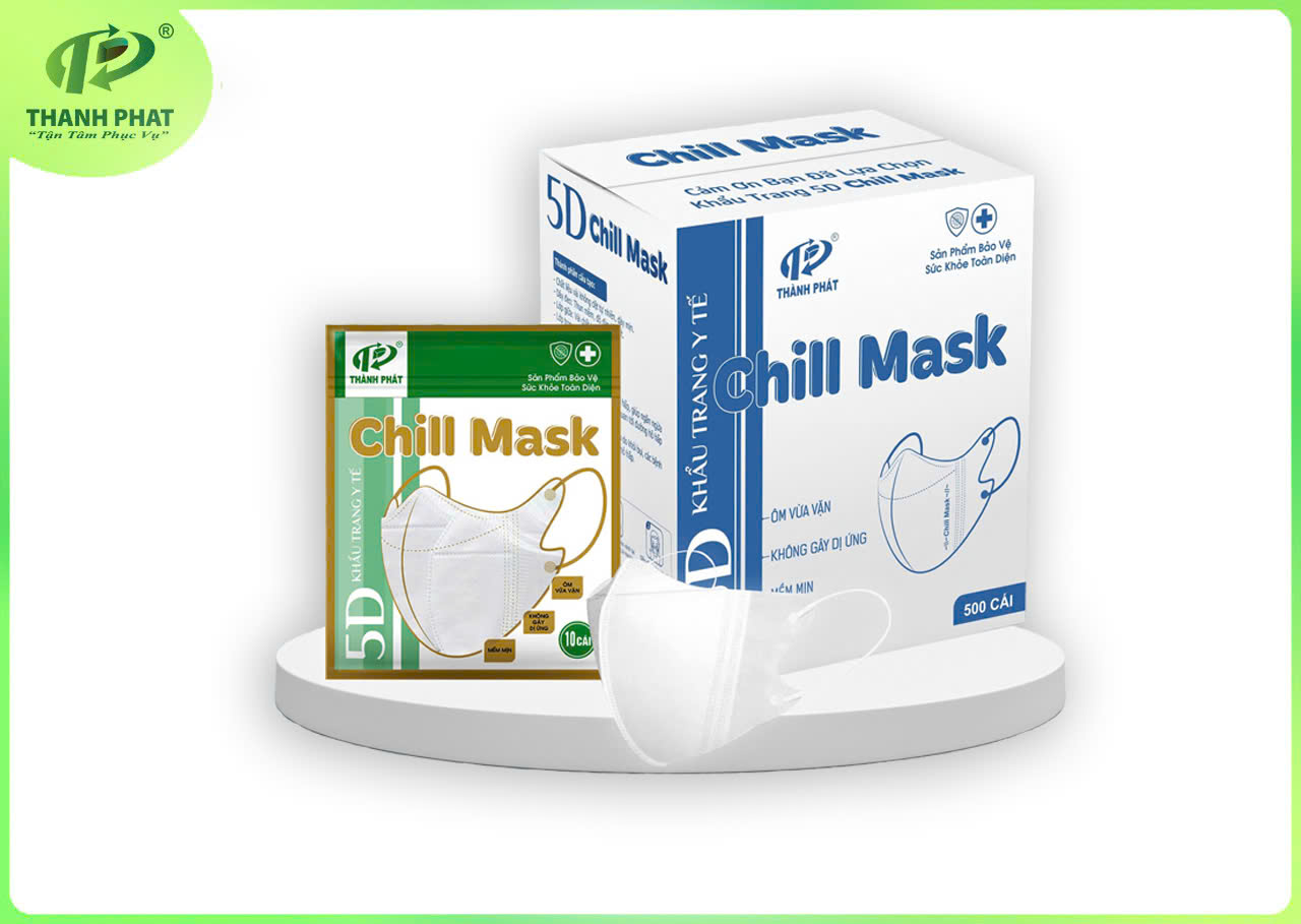 Khẩu Trang 5D Chill Mask Dạng Túi Tiện Lợi ( Thùng 500 Cái)