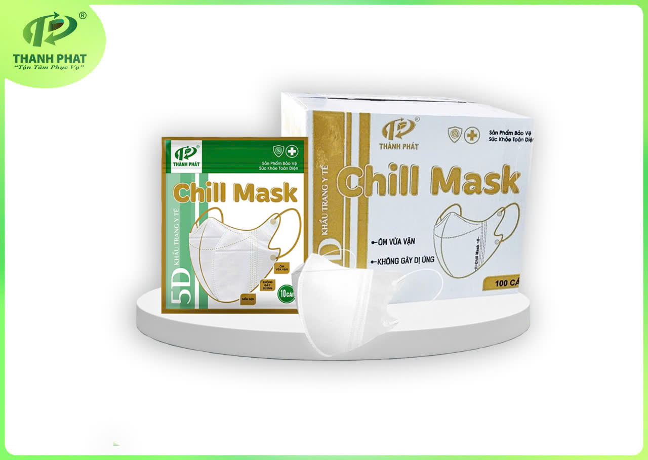 Khẩu Trang 5D Chill Mask Dạng Túi Tiện Lợi ( Thùng 100 Cái)