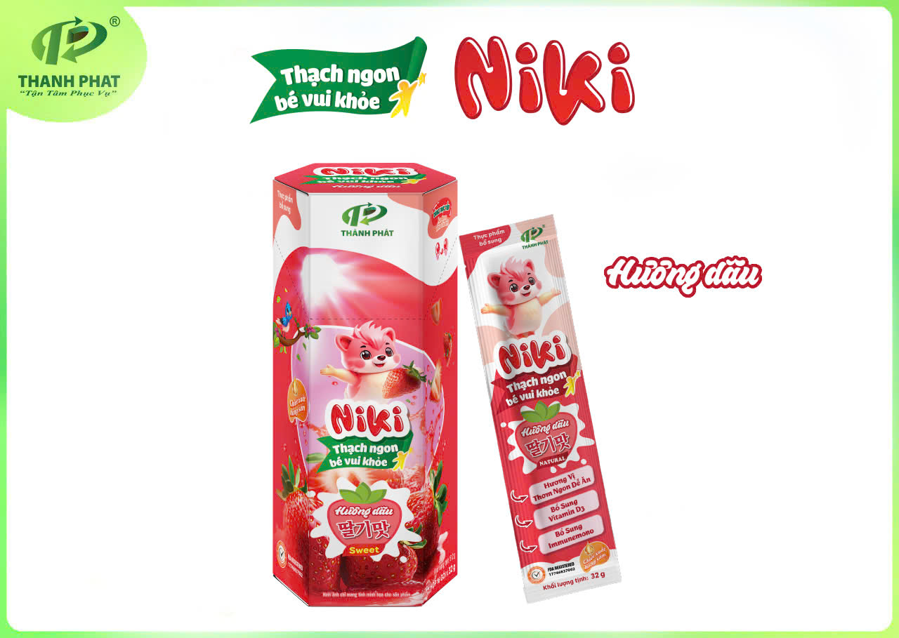 Thạch Túi Niki - Thạch Ngon Bé Vui Khỏe Vị Dâu